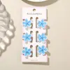 Presilha de Cabelo Flor Cruzada 2,5 cm para Mulheres 2026 Nova Presilha Lateral para Franja Acessórios de Cabelo Coloridos com Garra de Cabelo Trançada Conjunto de 6 Peças