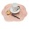 Mantel individual de PVC de estilo europeo transfronterizo para el hogar, ligero, de lujo, con aislamiento hueco, para comedor de hotel, estilo occidental, posavasos rosa en stock