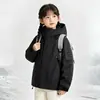 Jaqueta infantil para atividades ao ar livre outono e inverno roupa pai e filho nova roupa infantil meninos meninas roupas alunos do ensino fundamental jaqueta com forro de fleece crianças mais velhas