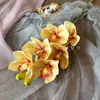 Flor de cymbidium artificial de alta calidad, sensación al tacto 3D, cymbidium, arreglo floral de boda, decoración, decoración del hogar, decoración artificial, orquídea