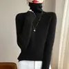 Ropa de calle de primera línea transfronteriza 2026 otoño/invierno para mujer, suéter base de punto sin costuras ajustado de cuello alto acanalado