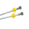 Tubo flexível trançado para fornecimento de água direto da fábrica Mangueira de PVC Branco 4 pontos Torneira Aquecedor de água do banheiro Tubo de conexão de cabeça dupla