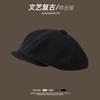 Boina de lengua de pato retro británica para niños, estudiantes artísticos, gorra octogonal de ala suave, gorra de pintor de moda.