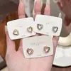 Pendientes Coreanos en Forma de Corazón, Pendientes Sencillos para Mujeres con Orejas Perforadas, Pendientes Versátiles con Aguja de Plata S925, Pendientes de Corazón Exquisitos y de Moda