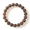 Jingde Jewelry Pulseira de Pedra Citrino Natural Redonda Pulseira de Pedra Quartzo Fumê Redonda de Laço Único Joia Simples para Mão Fabricante Atacado