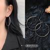 Aretes de Aro de Plata Estilo Europeo y Americano para Mujer, Novedad 2026 Minimalistas de Moda Estilo Ins Simples Versátiles Lisos