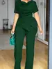 Conjunto casual transfronterizo europeo y americano, relajado y versátil, top sin mangas adelgazante y pantalón largo casual conjunto de dos piezas para mujer
