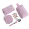 Bolsa de cosméticos de flanela bolsa de maquiagem de flanela de mão bolsa de batom portátil bolsa de armazenamento de artigos de higiene pessoal para viagem conjunto
