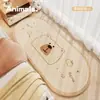 Alfombra de Imitación Cachemir con Dibujos para Mesita de Noche de Habitación de Niña, Felpudo Antideslizante para Habitación Infantil, Linda Alfombra de Peluche para Mesita de Noche