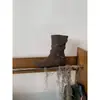 Primeiro Encontro Ji Estilo Europeu e Americano Bico Redondo Botas Curtas Femininas Verão Salto Médio Altura Oculta Botas de Moda Botas Meia Moda Versátil
