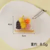 Tpr simulação fruta apertar música pêssego uva modelo miniatura comida brincar diy cola de creme acessórios feitos à mão