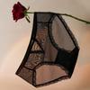 Nova borda de renda popular sexy malha oca costura roupa interior cintura baixa translúcido tentação quadril levantamento cuecas para mulheres