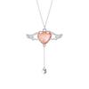 Collar Alas de Ángel de Amor Plata Esterlina 925 Moda para Mujer Joker Concha Rosa Cadena Clavícula Colgante de Piedra Esmaltada