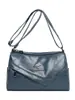 Nova Bolsa Feminina de Couro Macio, Bolsa Simples de Couro Lavado para Mães de Meia-Idade e Idosas, Grande Capacidade, Bolsa de Ombro Transversal Multicamadas