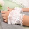 Renda Renda Mangas de Mão Laço Punhos de Menina Lolita Proteção Solar Luvas para Esconder Tatuagem Mangas Falsas Femininas