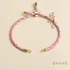 Pulsera de joyería de oro usable semiacabada DIY hecha a mano trenzada colorida pulsera de hilo rojo con cuentas de la suerte para mujer