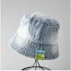 Sombrero de Pescador de Mezclilla de Ala Plana con Parche Manchado para Hombres y Mujeres, Moderno, Sencillo, Casual, Versátil, Sombrero de Sol Pequeño que Muestra la Cara