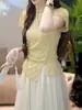 Wzxsk Novo Design Slim-Fit Estilo Chinês Que Esconde o Formato do Corpo, Blusa Nova de Manga Curta com Gola Alta Estilo Chinês para o Verão 2026, Efeito Emagrecedor