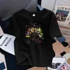 2025 Nova Tendência de Verão Animação Desenho Animado Camiseta Estampada com Manga Curta Roupa Externa Casual Camiseta Base Versátil Top para Mulheres