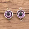 Colgante Ojo del Diablo de Aleación de Zinc de 5 Colores para Joyería DIY Conector Redondo Geométrico Accesorios para Collares Pulseras