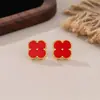 Aretes de Concha de Trébol de Cuatro Hojas para Mujer, Lujo Accesible, Modernos Estilo Nuevo 2025, Aretes Sencillos y de Alta Gama, Regalos para Novias