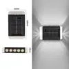 Luz lavaluces de pared exterior para villa, luz solar decorativa para jardín y patio, farola solar integrada de pared con batería de larga duración