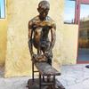 Escultura de Fibra de Vidrio Imitación Cobre Figura Juego de Ocho Piezas Personalizado Folk para Hacer Té Boceto de Paisaje Urbano Comercial Adornos de Escultura de Cobre Fundido