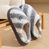Pantuflas de Algodón para Mujer en Otoño e Invierno Nuevas Cálidas Antideslizantes Zapatos de Confinamiento Lindo Moño Hogar Interior Invierno Zapatos de Algodón