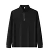 Nova Camisa Polo Antibacteriana de Secagem Rápida para Homens e Mulheres, Camiseta de Manga Longa para Negócios, Camisa Polo Sem Costura, Cor Lisa Casual