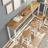 Mesa de Bar, Mesa Larga Contra la Pared, Mesa Alta para el Hogar, Combinación de Mesa y Sillas para Tienda de Té de Leche, Mesa de Café Larga y Estrecha, Mesa de Bar