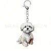 Nuevo perro lindo transfronterizo material acrílico colgante plano para coche accesorios para mochila decoración del hogar
