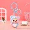 Llavero Colgante de Gatito Negro Flocado Lindo, Figura de Gato de Moda, Llavero para Mochila, Regalo de Máquina de Peluches