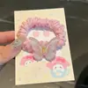 Anillo para el Pelo Transparente Hielo Mariposa Colorido Anillo para el Pelo Intestino Delgado Super Hada Banda Elástica Doble Cola de Caballo Cuerda Elástica Alta Accesorios para el Cabello
