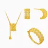 Collar Colgante con Borla Brillante de Satén de Seda, Pendientes Filigrana Tachonados de Diamantes, Anillo Abierto de Encaje Dorado para Mujer
