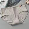 Ropa interior sencilla para mujer estilo japonés, tiro medio, delgada, transpirable, de algodón, cómoda, calzones de algodón para mujer