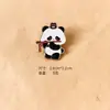 Insígnia de Metal Broche Panda Instrumento Musical Clássico Desenho Animado Guzheng Pipa Broche Panda Acessórios para Mochila Escolar de Estudante Presente