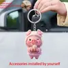 Llavero lindo para colgar fácilmente, transfronterizo, adecuado para imprimir, nuevo llavero plano de acrílico 2D de cerdo color rosa para mochilas