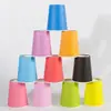 Taza de Papel de Colores DIY Taza Desechable Jardín de Infancia Color Puro Niños Material Creativo Taza de Papel Hecha a Mano Paquete Mixto Engrosado