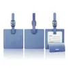 Transfronterizo en stock cuadrado grueso PU cuero etiqueta de equipaje flip impresión LOGO cuero multicolor pase de abordar venta al por mayor