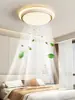 Lámpara ventilador sin aspas lámpara de dormitorio moderna simple redonda lámpara de techo personalidad minimalista ventilador silencioso inteligente lámpara de ventilador invisible