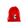 Fornecimento Direto Transfronteiriço Grande Saco Vermelho de Veludo de Natal Saco para Embalagem de Presente de Joias Saco de Presente para Doces de Maçã do Papai Noel