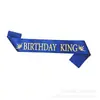 Banda de fiesta de cumpleaños de moda europea y americana, banda para el hombro de rey de cumpleaños, accesorio de cinturón ceremonial para rey de cumpleaños