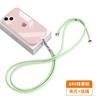 Correa para colgar el teléfono de 6 mm con correa cruzada para el cuello y clip, almohadilla adhesiva, colgante, correa para funda, correa tejida cruzada, versátil