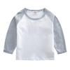 Playeras de Manga Larga para Niños y Niñas Primavera y Otoño 2025 Nuevas Camisetas Básicas con Empalme para Niños Pequeños y Medianos Tops Guapos de Algodón Puro