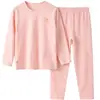 Conjunto de ropa de casa para niños de Modal Clase A de 100 piezas, estilo delgado, unisex, ropa para aire acondicionado, top y pantalones de otoño, pijama de seda helada