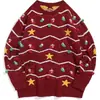 Produção Personalizada de Alto Padrão de Suéteres de Natal Masculinos com Gola Redonda e Mangas Longas Pulôveres Tricotados
