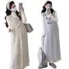Conjunto de vestido de malha colete de maternidade floral tridimensional suave 2026 outono e inverno vestido de colete de maternidade sem mangas com acabamento em renda