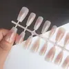 Manicure Cor Rose Seco, Estilo Suave e Puro Lustre, 30 Peças de Adesivos de Unha Usáveis na Cor Nude, Estilo de Vedação com Adesivo de Unha Pré-Fabricado