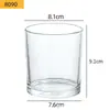 Vaso de Vidrio Transparente Sencillo para Velas de Aromaterapia Vaso Vacío Frasco para Velas DIY Portavelas para Hogar Hotel Cera de Soja Vidrio