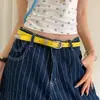 Cinturón Amarillo Estilo Y2K Milenio Estilo Americano para Mujer, Cinturón de Verano con Diseño Dopamina para Combinar con Vestidos y Jeans, Moderno